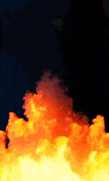 a painting of a fire explosion with a dark background