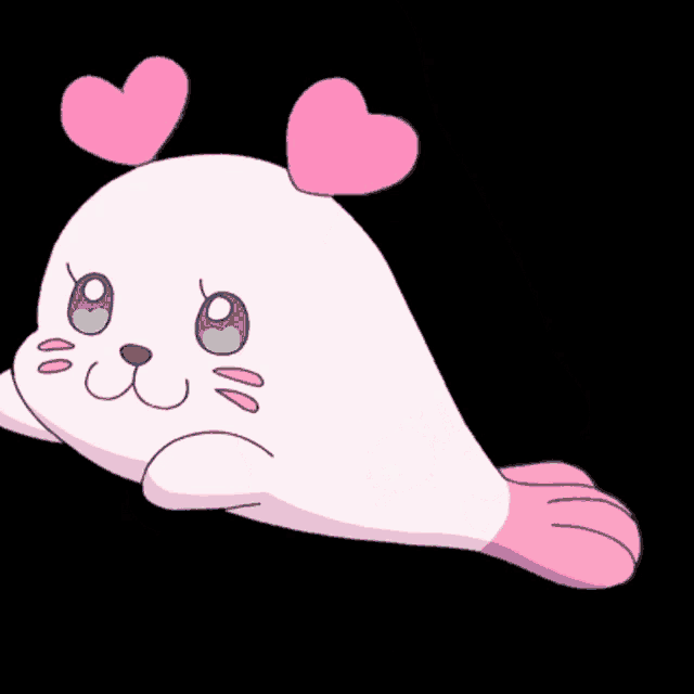 a cartoon drawing of a white animal with blue eyes