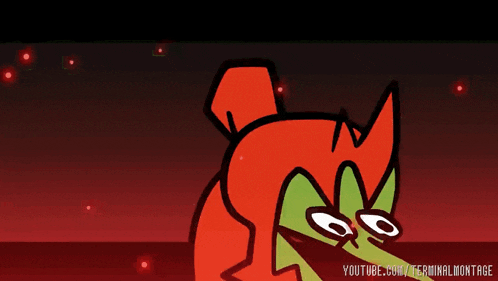 a red and green cartoon character with a youtube.com/terminalmontage watermark