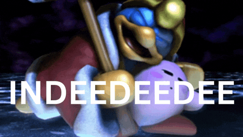 a picture of a cartoon character with the words indeedeedee on the bottom