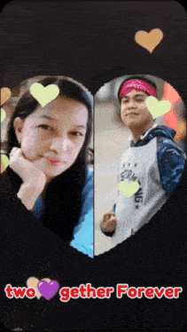a picture of a man and a woman with the words two gether forever below them
