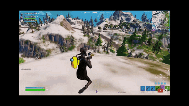 a screenshot of a video game shows a person in the air
