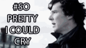 a black and white photo of a man with a caption that says `` so pretty i could cry '' .