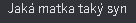 a black background with the words jaka matka taky syn in white letters