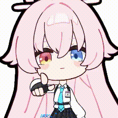 a cartoon girl with pink hair and blue eyes is giving a thumbs up sign .