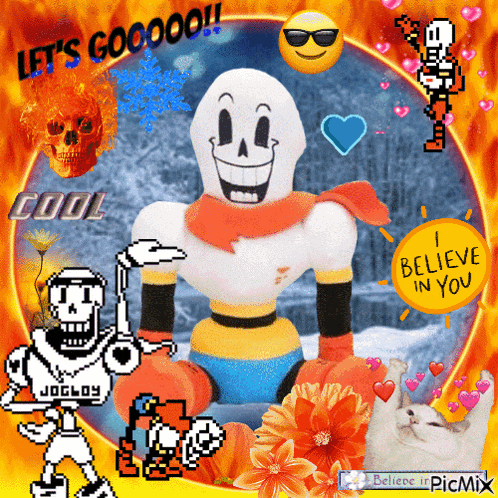 a picture of papyrus with the words let 's gooooo !!
