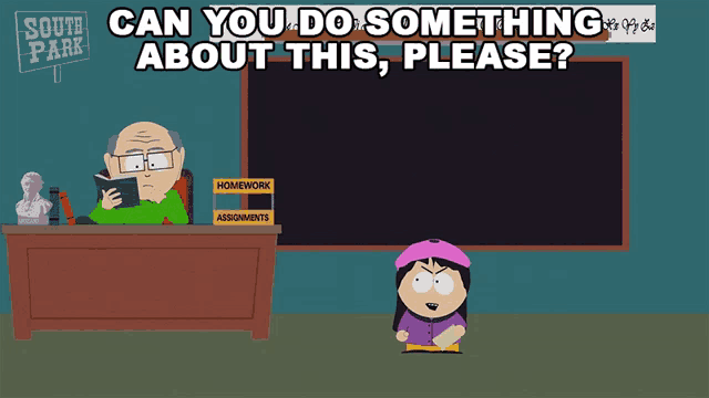 a cartoon of a teacher asking a student to do something about homework
