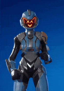 a female robot with a cat face on her helmet