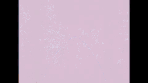a close up of a cartoon character 's face with a purple background .