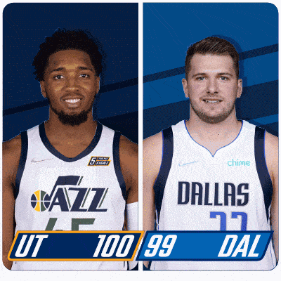 two basketball players from the dallas and utah jazz teams