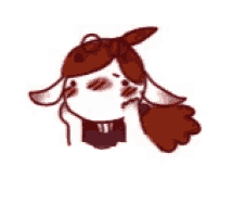a cartoon drawing of a girl with a bow in her hair .