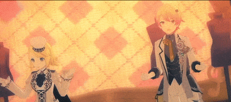 a boy and a girl are standing next to each other in front of a wall .