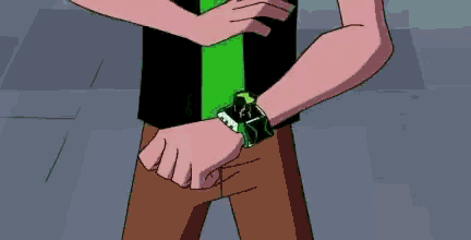 a cartoon character 's hands are glowing green and making a leaf shape .