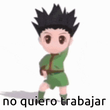 a cartoon character with his arms outstretched and the words `` no quiero trabajar '' .
