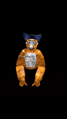 a cartoon character wearing a cowboy hat is standing in the dark