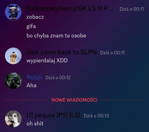a screenshot of a conversation between balkonowy henry / gk ls np