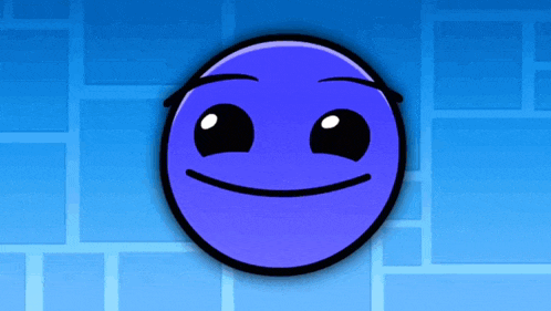 a blue smiley face with a smile on its face on a blue background