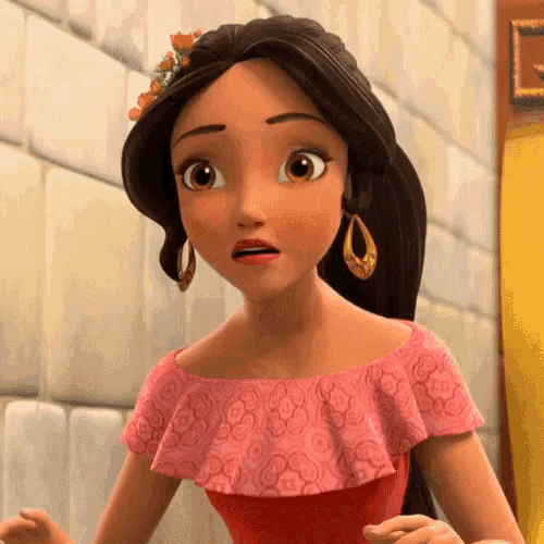 a close up of a cartoon character making a surprised face