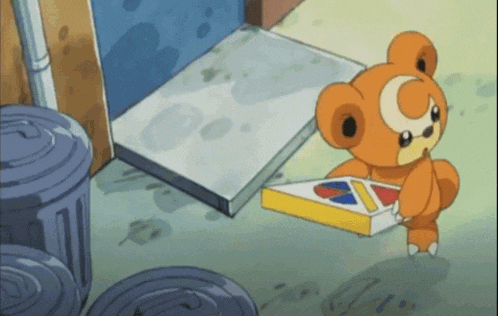 a teddy bear is holding a box of dominoes on the ground
