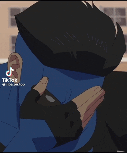 a cartoon of a man wearing sunglasses and a blue mask with a tiktok watermark