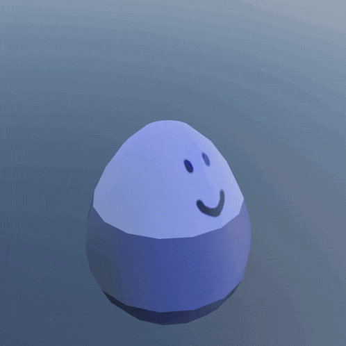 a blue egg with a smiley face on its face
