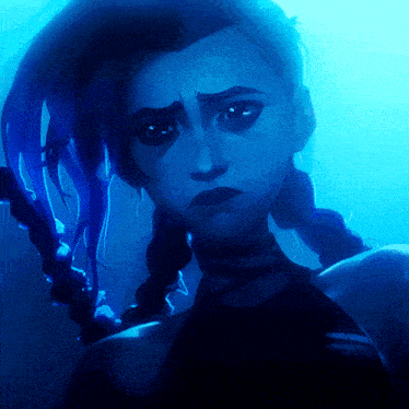 a close up of a cartoon character 's face with a blue background