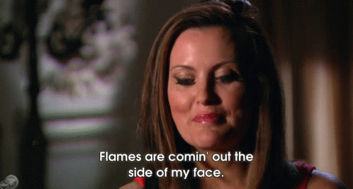 Flames, On The Side Of My Face. GIF - Whodunnit Abc Cluereference GIFs