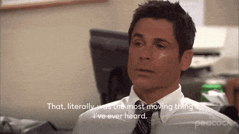 a man in a white shirt and tie says that literally was the most moving thing i 've ever heard ..