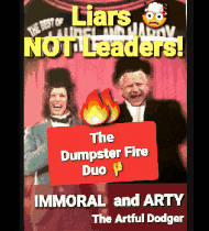 a poster for liars not leaders showing a man and woman