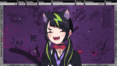 a picture of a girl with a cat ear and the words south side stinks on the bottom