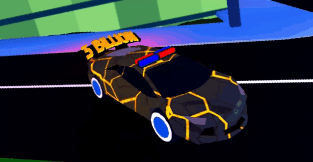 a car with 5 billion written on the hood