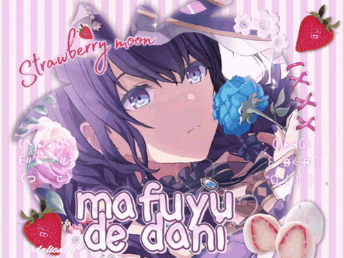 a strawberry moon ma fuyu de dani poster with a girl