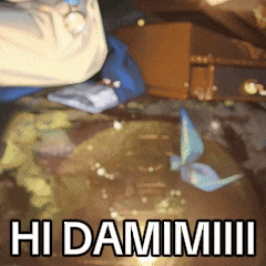 a picture of a person with the words hi dammiiii written on it