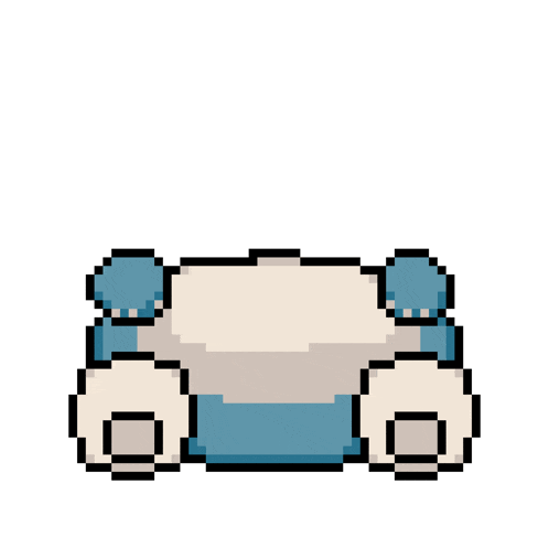 a pixel art of a sleeping snorlax with the word ohio written above it