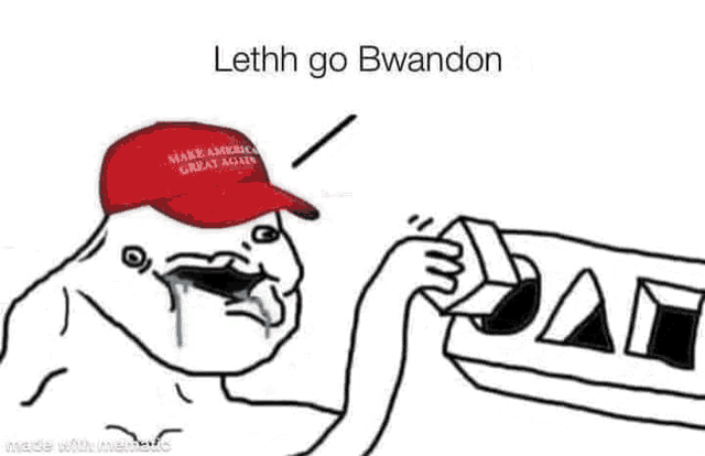 a man in a make america great again hat is crying .