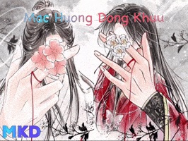 a drawing of a man holding a flower and a woman covering her face with her hand