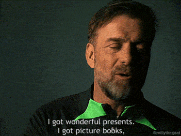 a man with a beard is talking about wonderful presents