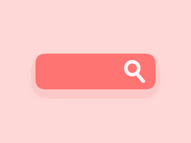 a red search bar with a magnifying glass icon
