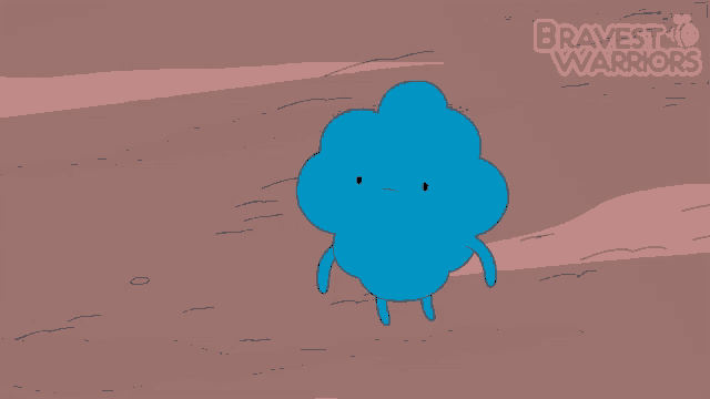 a cartoon of a cloud with a face and the words bravest warriors below it