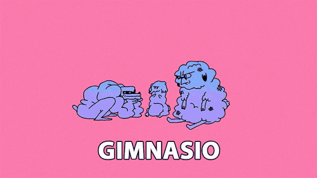 a pink background with the word gimnasio on the bottom