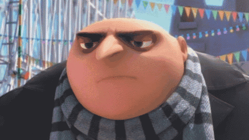 gru from despicable me is wearing a scarf and a suit