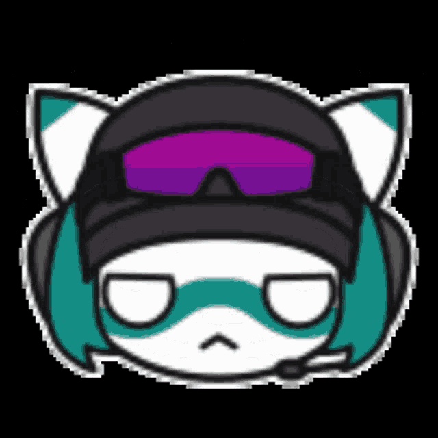 a cartoon of a cat wearing goggles and headphones