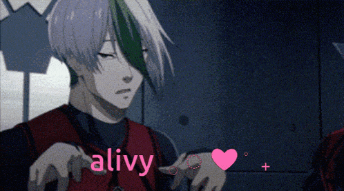 a cartoon of a man with the word alivy above him