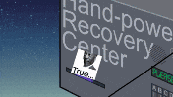 a sign that says hand-power recovery center