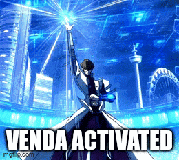 a picture of a man with the words venda activated written below him