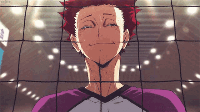 a drawing of a man behind a volleyball net with celtic written on the bottom right