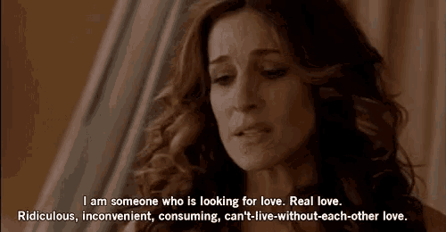 a woman with a quote that says " i am someone who is looking for love "