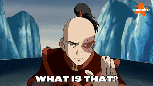 a cartoon character says what is that in front of a mountain