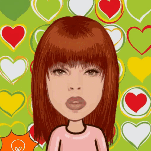a cartoon drawing of a woman with red hair