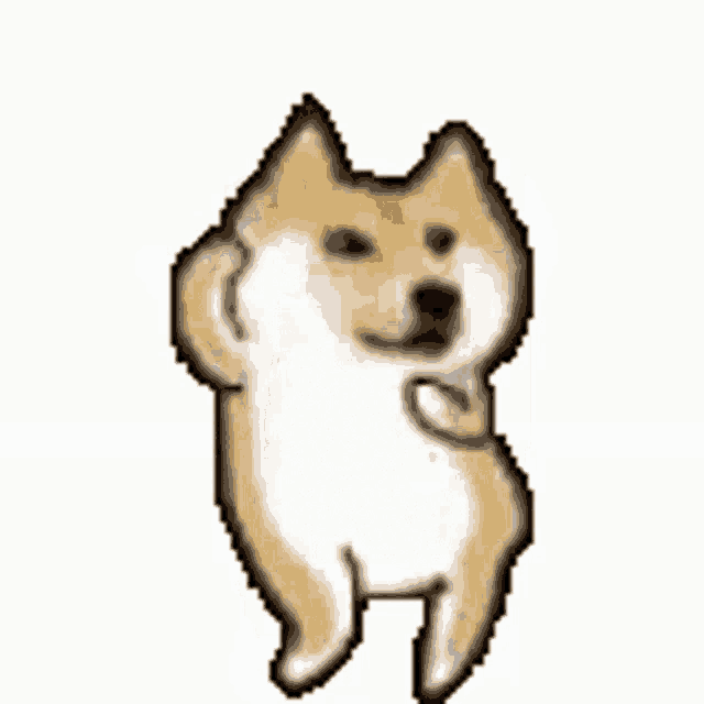 a dog is waving its paw in the air while standing on its hind legs .